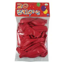 20 Ballons de Baudruche Unis Rouge