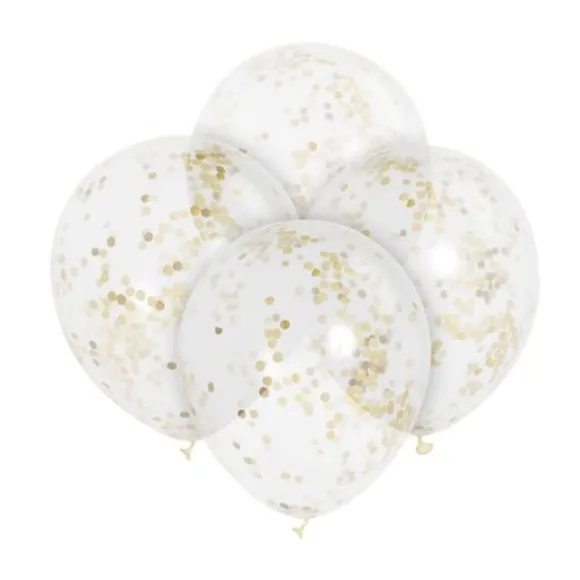 6 Ballons dorés à confettis