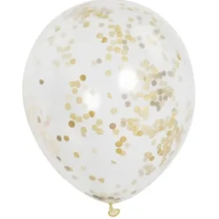 6 Ballons dorés à confettis
