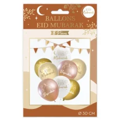 8 ballons en latex - 30 cm - Collection Eid Mubarak