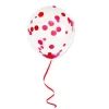6 Ballons en latex Confettis avec ruban - 45 cm - Couleur au Choix