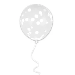 6 Ballons en latex Confettis avec ruban - 45 cm - Couleur au Choix