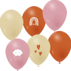 6 ballons en latex - Diamètre 25 cm - Bohème