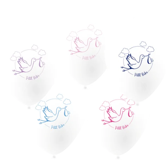 10 ballons en latex - Diamètre 25 cm - Petit Bébé