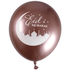 6 Ballons en latex Eid Mubarak - Rose Gold - 30 cm