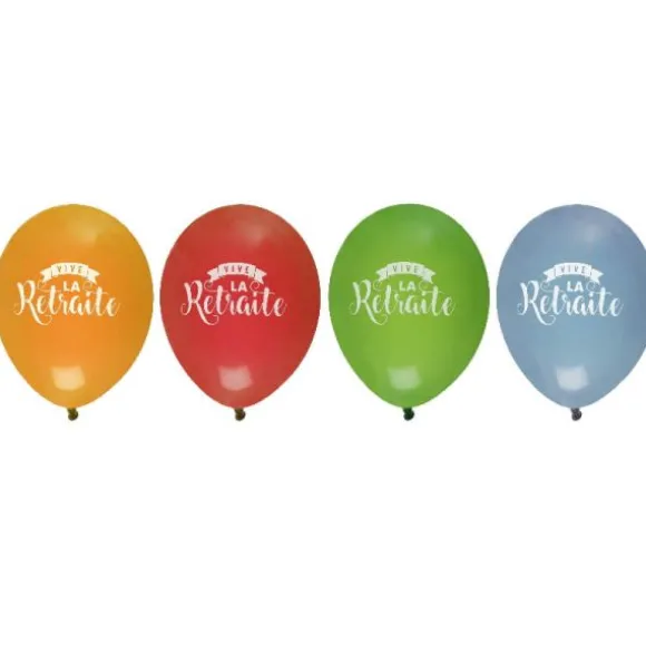 8 Ballons en latex - Retraite Tropicale - 23 cm