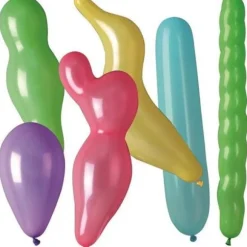 25 Ballons à formes et coloris assortis - 90 cm