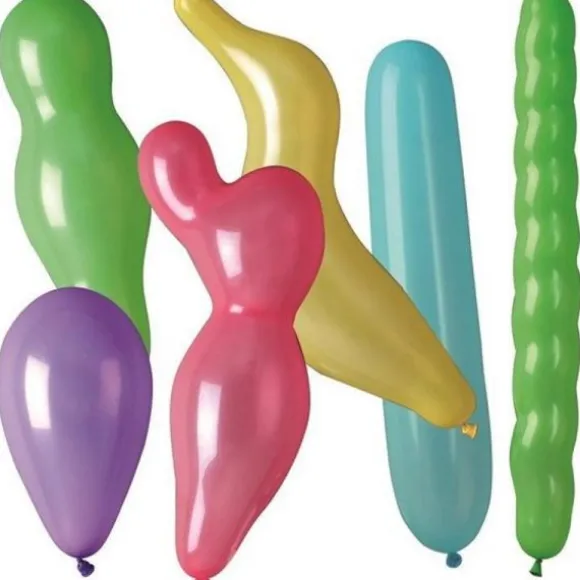 25 Ballons à formes et coloris assortis - 90 cm