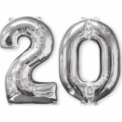 Ballons Hélium - 20 ans - Argenté