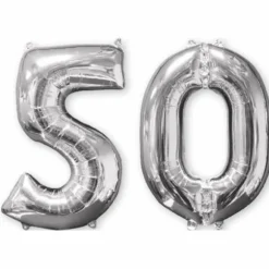 Ballons Hélium - 50 ans - Argentés