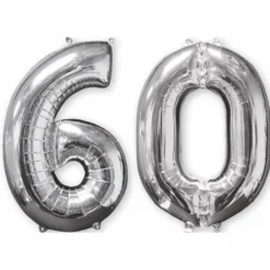 Ballons Hélium - 60 ans - Argentés