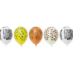 5 Ballons imprimés Safari - 29 cm