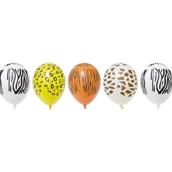 5 Ballons imprimés Safari - 29 cm