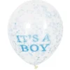 6 Ballons "It's a boy" à confettis