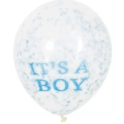 6 Ballons "It's a boy" à confettis