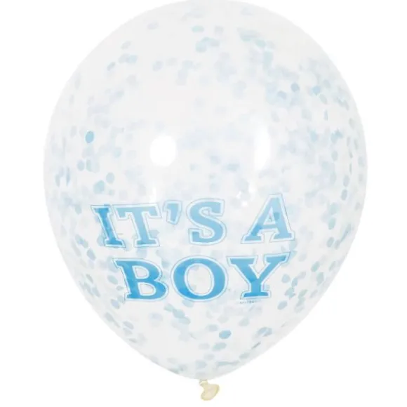 6 Ballons "It's a boy" à confettis