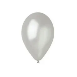 25 Ballons Métallisés Argent - 15 cm