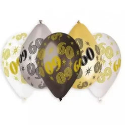 10 Ballons Métallisés - Nombre 60