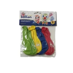 8 Ballons Multicolore - 25 cm - Nombre 50
