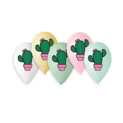 5 Ballons multicolores Cactus