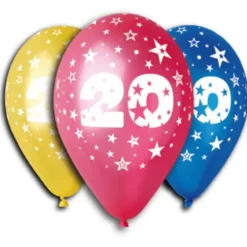 8 Ballons multicolores - 25 cm - Nombre 20