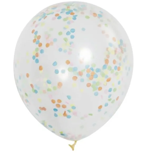 6 Ballons multicolores à confettis