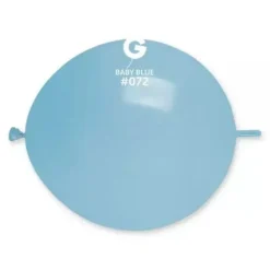 12 Ballons Ronds avec Lien - 33 cm - Couleur Bleu Bébé