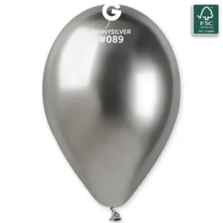 4 Ballons Shiny - 33 cm - Couleur Argent