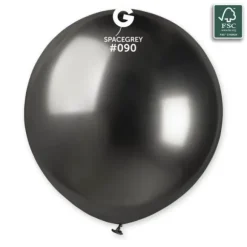 3 Ballons Shiny Gris Sidéral - 48 cm