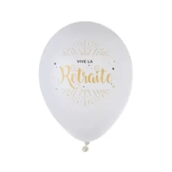 8 Ballons "Vive le Retraite" - Elégant