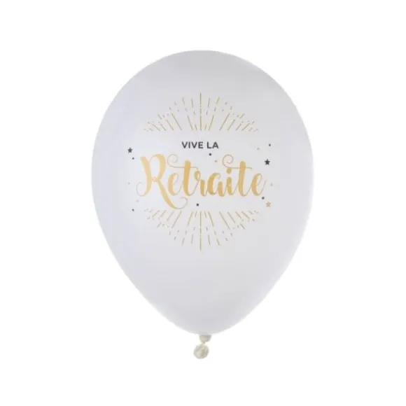 8 Ballons "Vive le Retraite" - Elégant
