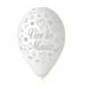 10 Ballons "Vive les mariés" - 30 cm - Couleur Blanc