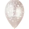 10 Ballons "Vive les mariés" - 30 cm - Couleur Perle