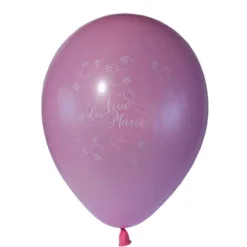 10 Ballons Vive les Mariés Couleur  Blanc