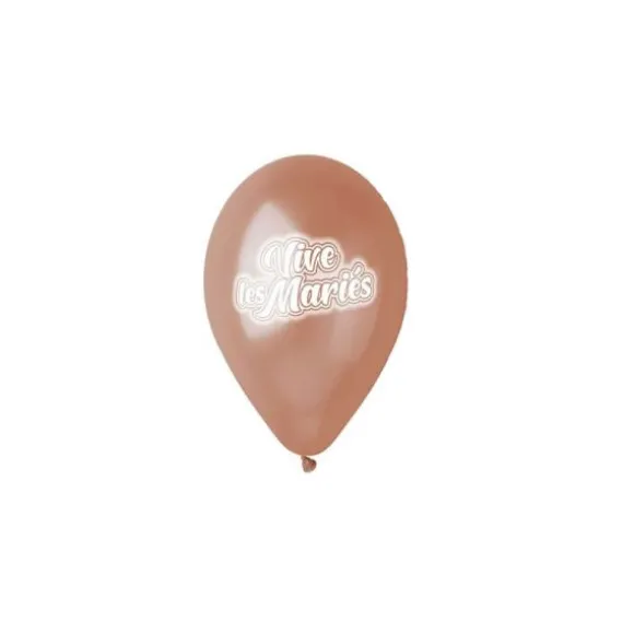 10 Ballons " Vive les mariés " - Rose Gold