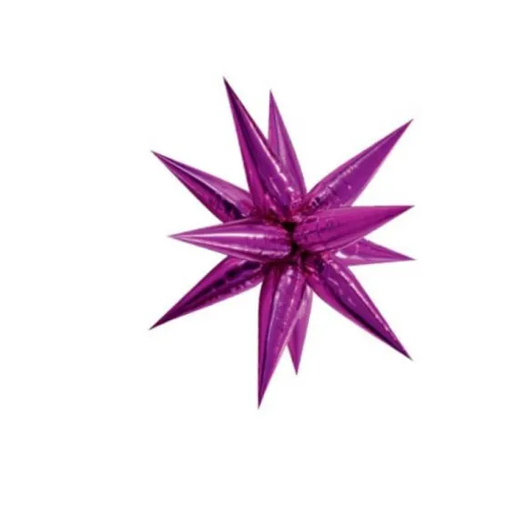 Ballon étoile à 12 branches Glitz Starburst 70 cm – Fuchsia
