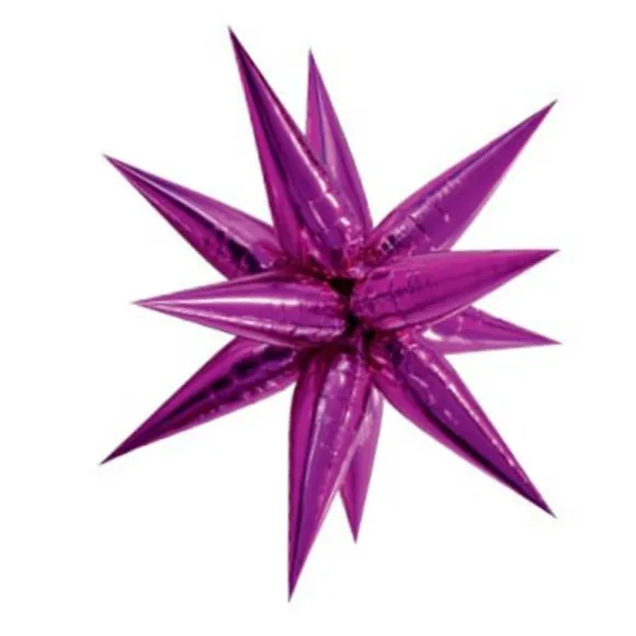 Ballon étoile à 12 branches Glitz Starburst 1 m – Fuchsia