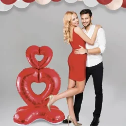 Ballon Totem en forme de cœur - 110 cm - Saint-Valentin - Collection Chéri Chérie