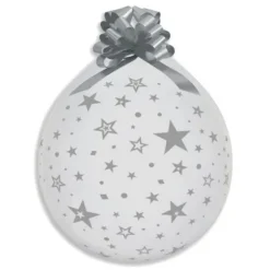Ballon transparent motif étoiles avec nœud