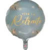 Ballon "Vive la Retraite" en aluminium arrondi - Diamètre 45 cm - Collection Retraite Dorée - Couleur au choix