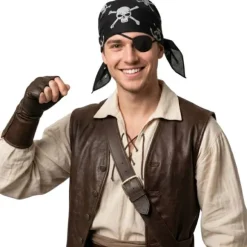 Bandana noir de Pirate avec têtes de mort