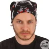 Bandana noir de pirate avec têtes de mort