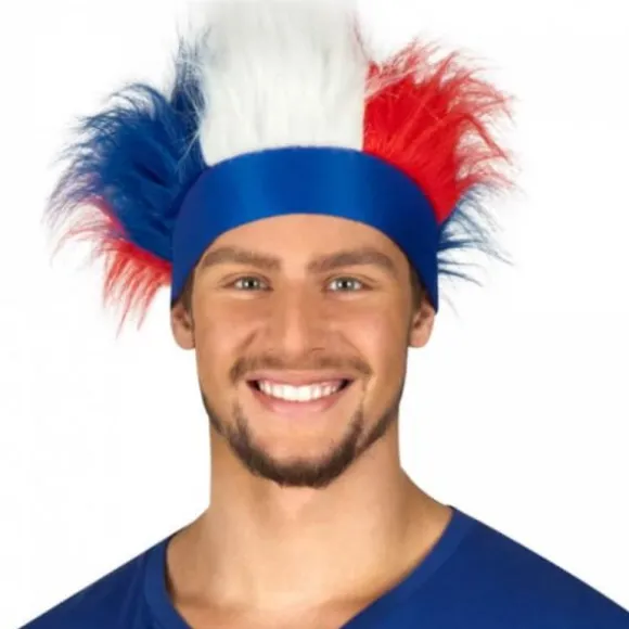Bandeau avec Cheveux de Supporter France