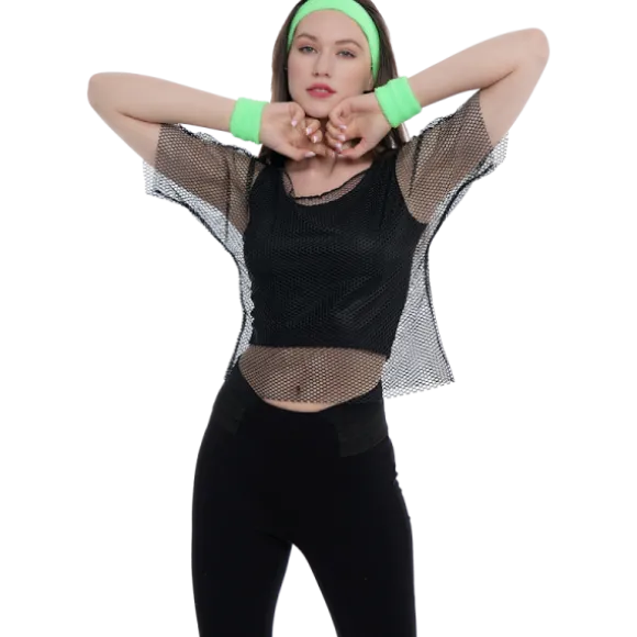 Bandeau avec 2 poignets fluo - Couleur au choix