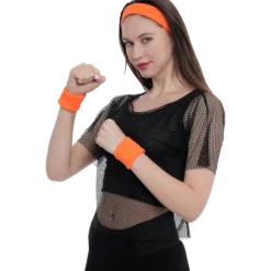 Bandeau avec 2 poignets fluo - Couleur au choix