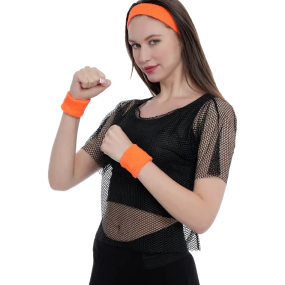 Bandeau avec 2 poignets fluo - Couleur au choix