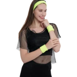 Bandeau avec 2 poignets fluo - Couleur au choix