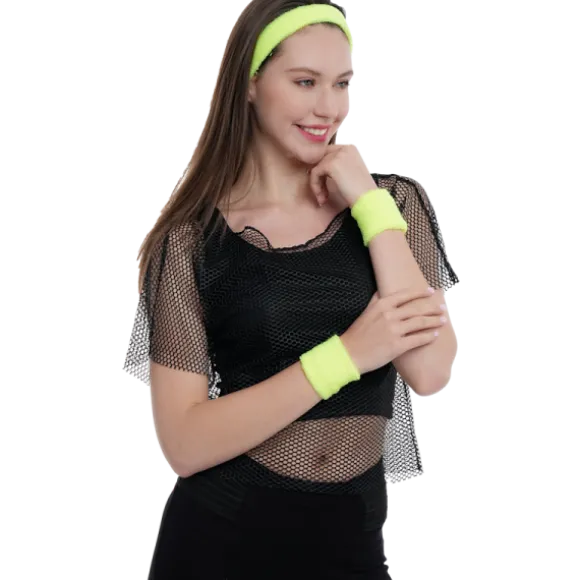 Bandeau avec 2 poignets fluo - Couleur au choix