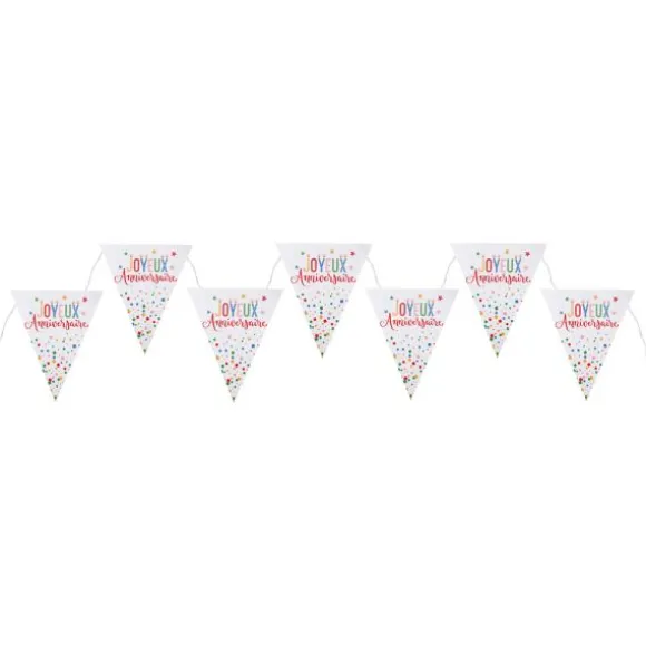 Banderole de 7 fanions "Joyeux Anniversaire" - 3 m - Collection Anni' Festy