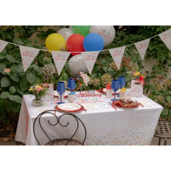 Banderole de 7 fanions "Joyeux Anniversaire" - 3 m - Collection Anni' Festy